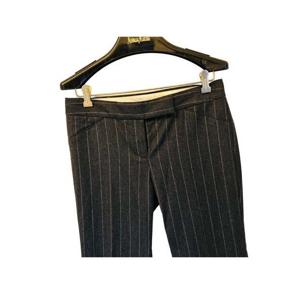 Theory Wool Trousers Gray Purple Stripes Strait Cut Size 6 - Picture 2 of 10